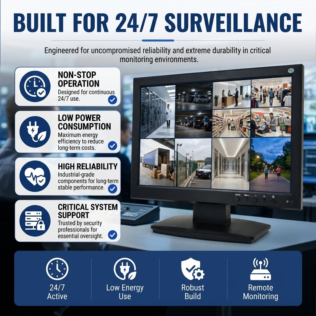 SVD 23.6" Super HD 5MP Security Monitor – Direct BNC for HD-TVI/AHD/CVI Cameras