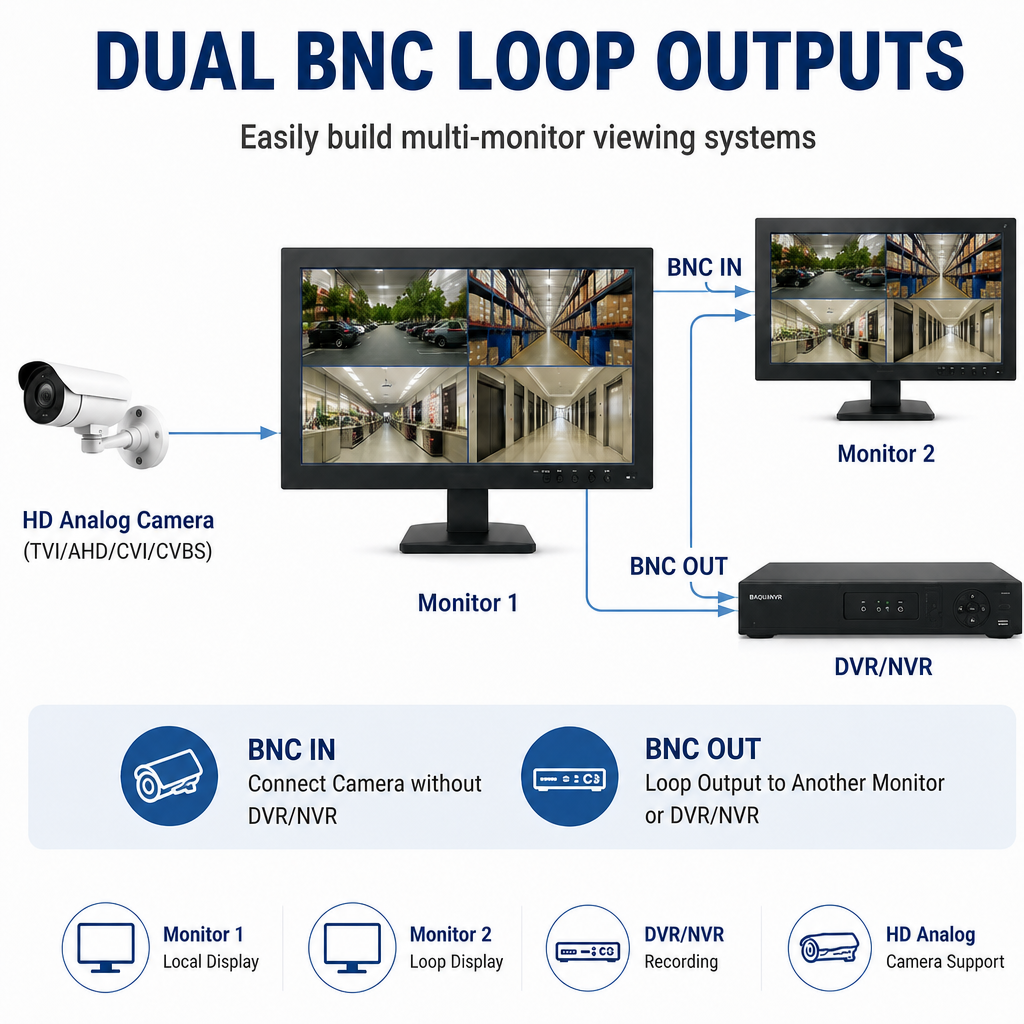 SVD 23.6" Super HD 5MP Security Monitor – Direct BNC for HD-TVI/AHD/CVI Cameras