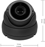 HD-TVI 1080P Full HD, Night Vision, Indoor/Outdoor, 2.8-12mm Vari-Focal Turret Camera, 4 in 1 All Compatible(CVBS/TVI/AHD/CVI) Video Output, Black